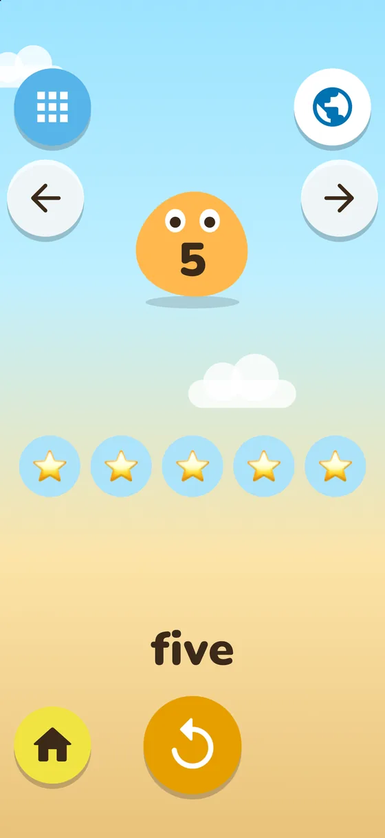 Number Beach counting five stars